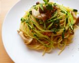 豆苗ときのこのシンプルパスタ作り方7写真
