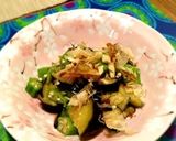 簡単電子レンジでなすとおくらの麺つゆあえ作り方4写真