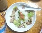 簡単キノコの野菜炒め丼作り方6写真