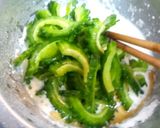 俺流！蜂蜜で食べる…ゴーヤの天ぷら作り方3写真