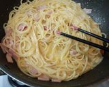 牛乳とハムでも　カルボナーラ作り方7写真