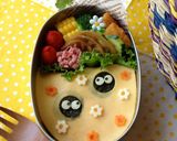 オムライスでまっくろくろすけ♪キャラ弁作り方6写真