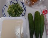 オクラと豆腐の味噌汁作り方1写真