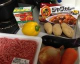 簡単☆カレールーでキーマカレー作り方1写真
