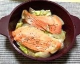 シリコンスチーマー鮭の野菜蒸し(麺つゆ)作り方4写真