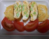 フライパンで枝豆入り卵焼き・トマト添え作り方10写真
