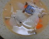 さばの水煮缶と大根と人参であら汁風味噌汁作り方11写真