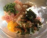 つくねの照り焼き〜大葉入り作り方1写真