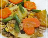 フライパンで*野菜たっぷりカレー作り方5写真