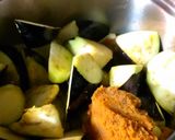 なすびとサバの水煮缶の煮物作り方1写真
