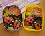 テントウムシのキャラ弁当（簡単おにぎり）作り方4写真
