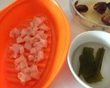 鶏むね肉の炊き込みしば漬ごはん作り方1写真