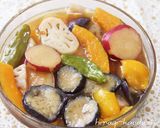 野菜の揚げ浸し、残り浸し汁でリメイク丼作り方1写真