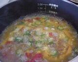 トマトとオクラと卵の優しいお味の雑炊❤作り方5写真
