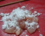 鶏肉の湯びき、モロヘイヤと梅肉和え作り方2写真
