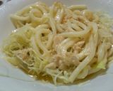 ツナ&キャベツのうどんをマヨポン酢で作り方5写真