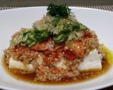 超簡単☆オクラ納豆キムチのネバネバ豆腐作り方2写真