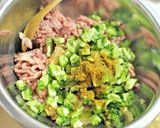 ほろ苦スパイシー肉詰め厚揚げのチーズ焼き作り方2写真