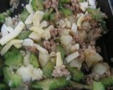 味噌ミンチでゴーヤとポテトのチーズ焼き作り方4写真