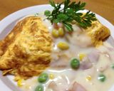 シーフードピラフdeクリームオムライス作り方4写真