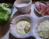 レタスと生ハムのサラダピザ(。╹◡╹。)作り方2写真