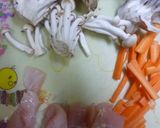 2人分・きのことささみの煮物作り方1写真