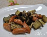 茄子とウインナーの炒め蒸し作り方5写真