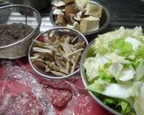 合い挽き肉で、すき焼き作り方1写真