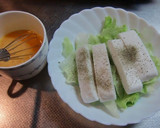 はんぺんとレタスのたまごレンジ蒸作り方2写真