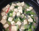 ＊チンゲン菜とカニカマ＊肉無し麻婆豆腐＊作り方3写真