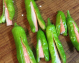 ししとうのカニかま挟み焼き作り方1写真