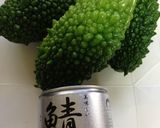 簡単　サバ缶（水煮）とゴーヤあえ作り方1写真