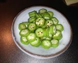 簡単加熱50秒で即席つまみ＊絶品オクラ＊作り方1写真