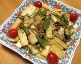 長いもとオクラの中華風炒め作り方7写真