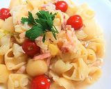 フライパンで～カリフラワーのスープパスタ作り方10写真