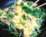 水菜と卵のコンソメ炒め作り方5写真
