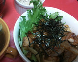 さっとカフェ風☆豚ヒレのマスタード醤油丼作り方3写真