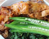 豚バラ肉のディアブルソース丼☆おくら添え作り方3写真