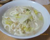 野菜たっぷり、ヘルシー白湯うどん！作り方4写真