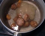 中華名菜のアレンジ、水菜入り肉団子スープ作り方3写真