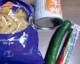 伊予かん缶とソーセージ入りマカロニサラダ作り方1写真