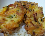 かぼちゃと玉ねぎとハムのかきあげ丼作り方7写真