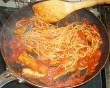パパのナス入りスパゲティ作り方7写真