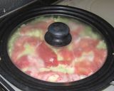チーズ、海鮮、コーンのピザ風お好み焼き作り方3写真