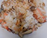 焼いた鮭とキノコのバター醤油炒めご飯作り方9写真