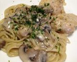 チキンのゴルゴンゾーラクリームパスタ添え作り方10写真