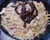 中華名菜で、シイタケ入りの蒸し焼きそば作り方4写真