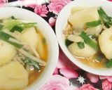 中華名菜で、じゃがいもとわけぎのスープ煮作り方5写真