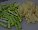 超簡単♪アスパラとポテトのケチャップ炒め作り方1写真