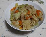 とろ~りナスと人参と鶏肉の炊き込みご飯作り方5写真